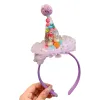 Purple hairband birthday hat decoration, sweet and cute, universal party headwear Item Picture